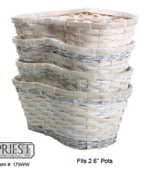 179WW (6" WHITE WASH PEANUT BASKET)