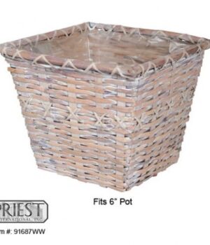 91687WW (6" SQUARE WHITE WASH)