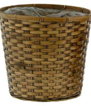 10289 10" ROUND BROWN BAMBOO POT BASKET