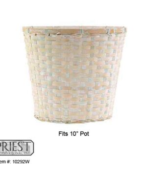 10292W (10" ROUND WHITE WASHED POT BASKET)