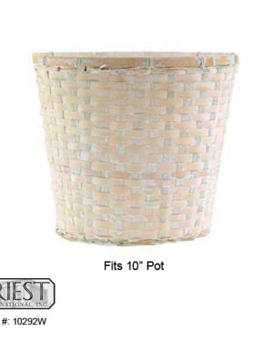 10292W (10" ROUND WHITE WASHED POT BASKET)