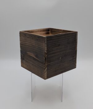 WOD-66-S BROWN (6"X 6" WOOD CUBE W/LINER) CASE PK 12