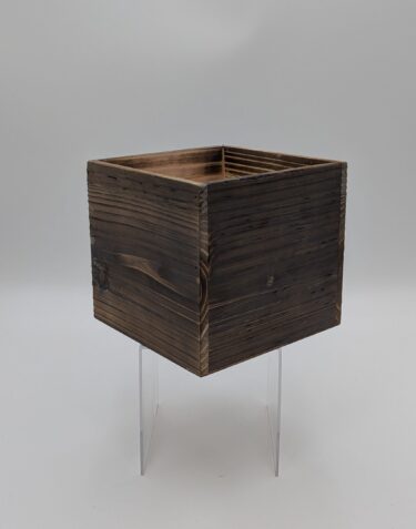 WOD-66-S BROWN (6"X 6" WOOD CUBE W/LINER) CASE PK 12