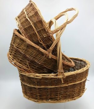 5410WL SET OF 3 NATURAL OVAL WILLOW BASKETS