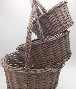WW 2609 CRD SET OF 3 COFFEE WILLOW BASKETS