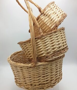 WW 2609 NRD SET OF 3 NATURAL WILLOW BASKETS
