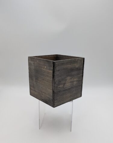 WOD-556 ANTIQUE GRAY (5"X5"X6" WOOD CUBE W/LINER) CASE PK 24
